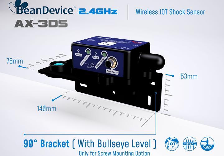 BeanDevice® 2.4GHz AX-3DS 传感器的尺寸图