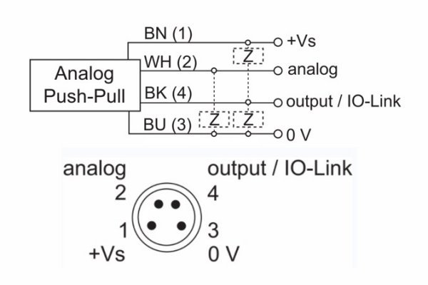 OM30-P0100.HV.TXN 测距传感器的接线图及针角定义图