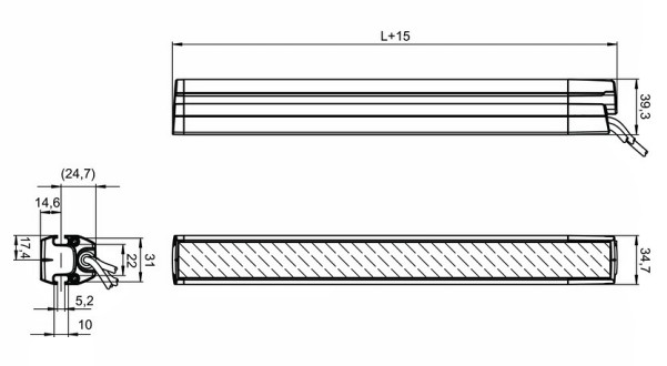 ELC100T30-1500 安全光幕发射器尺寸图