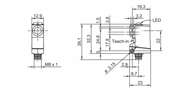 U300.D50-DPMO.72N 传感器的尺寸图