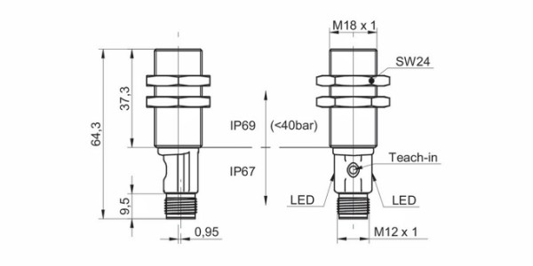 UR18.EB0.2-GP2J.9SF 传感器的尺寸图