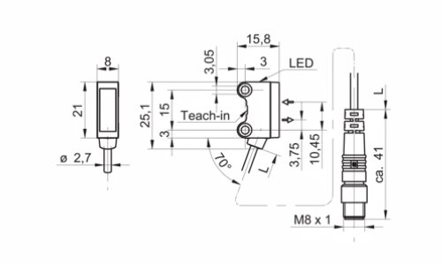 O200.SP.T-GW1J.72NV 传感器的尺寸图