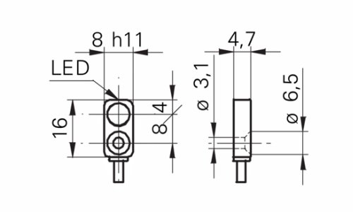 IFFM 08N37A6L 接近开关传感器的尺寸图