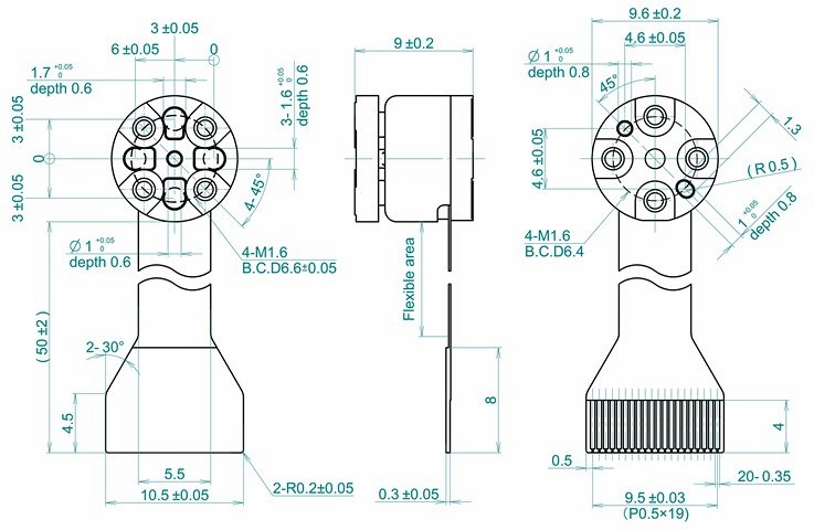 MMS101 传感器的尺寸图