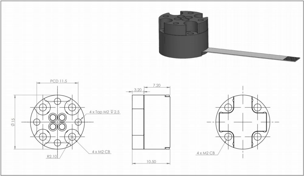 AFT20-D15 传感器的二维图纸（尺寸图）